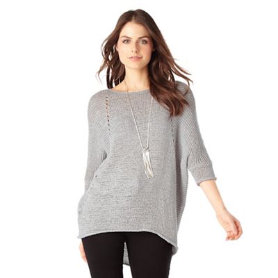 Phase Eight Silver Aideen Tape Yarn Knit Jumper